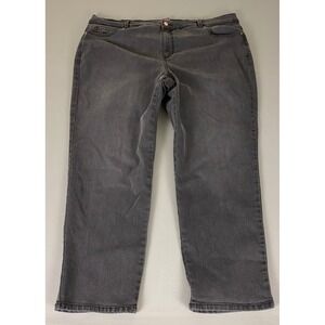 Gloria Vanderbilt Amanda Jeans Women's Plus Size 20W Charcoal Black Straight Leg